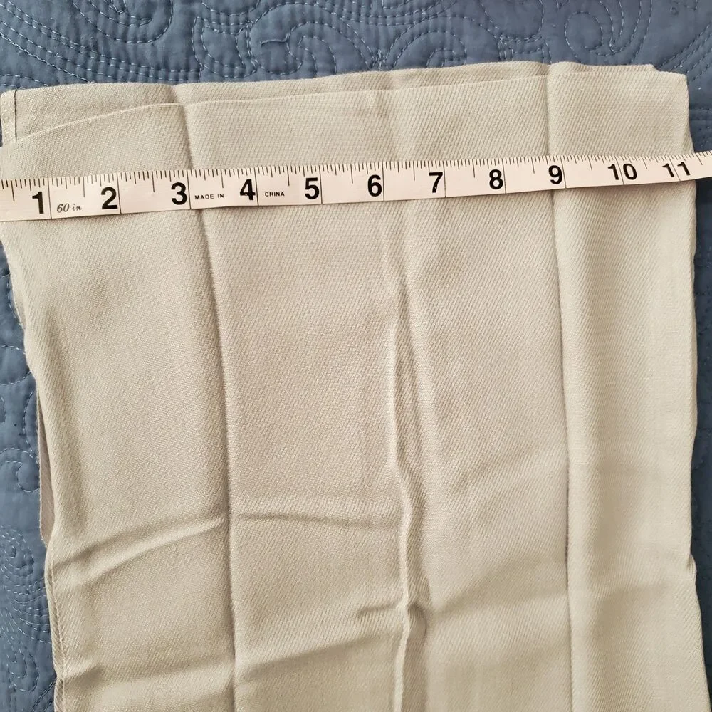 Altare Pashmina Scarf Shawl Wrap Solid Light Gray Lightweight Fringe 22x70